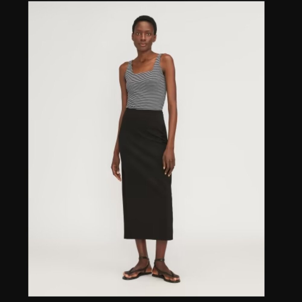 EVERLANE The Dream Cotton Blend Maxi Skirt Black Size M